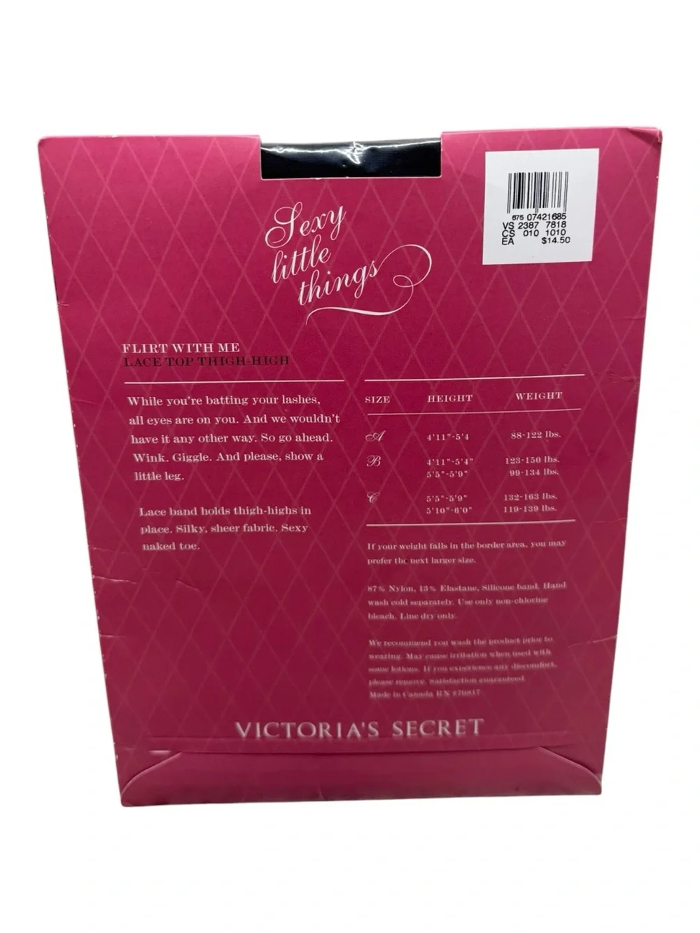 Victoria's Secret Flirt With Me Lace Top Thigh-High Stockings Black Size A New